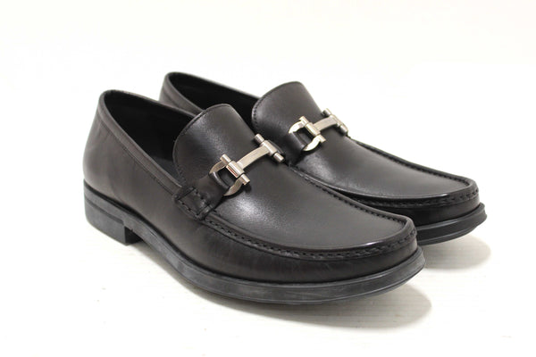 Salvatore Ferragamo Men's Black Leather Teblado Loafer Dress Shoes size 8