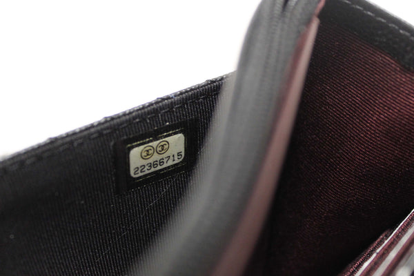 Chanel Black Chevron Caviar Leather Wallet On Chain WOC Crossbody Bag