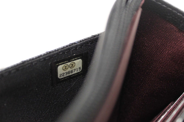 Chanel Black Chevron Caviar Leather Wallet On Chain WOC Crossbody Bag