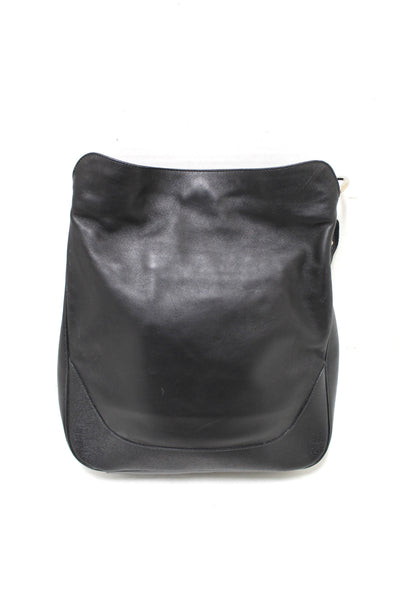 Gucci Black Leather Large Bamboo Handle Shoulder Bag