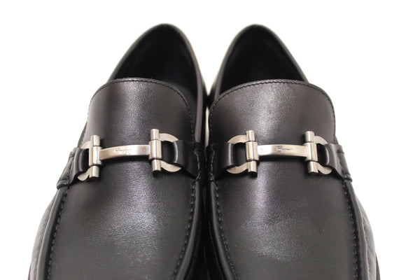 Salvatore Ferragamo Men's Black Leather Teblado Loafer Dress Shoes size 8