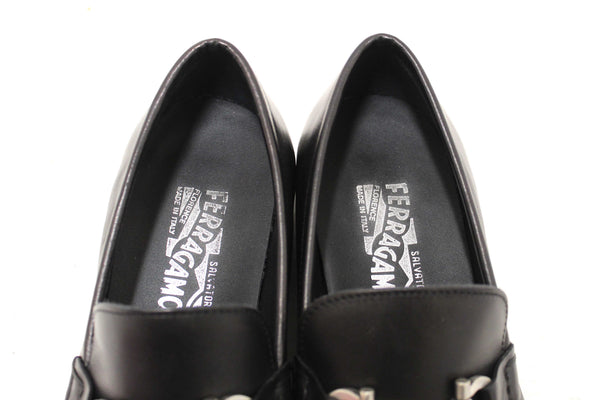 Salvatore Ferragamo Men's Black Leather Teblado Loafer Dress Shoes size 8