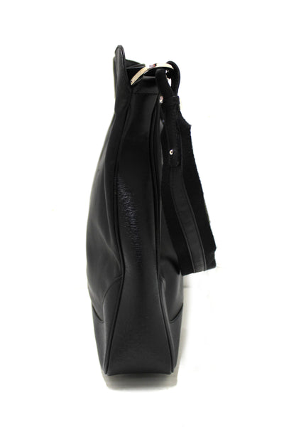 Gucci Black Leather Large Bamboo Handle Shoulder Bag