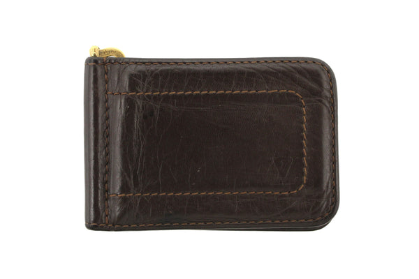 louis vuitton vintage brown leather money clip wallet billfold | Shop Now at Italystation.com