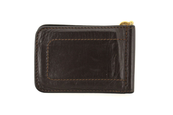 louis vuitton vintage brown leather money clip wallet billfold | Shop Now at Italystation.com