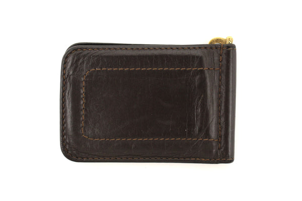 Louis Vuitton Vintage Brown Leather Money Clip Wallet Billfold