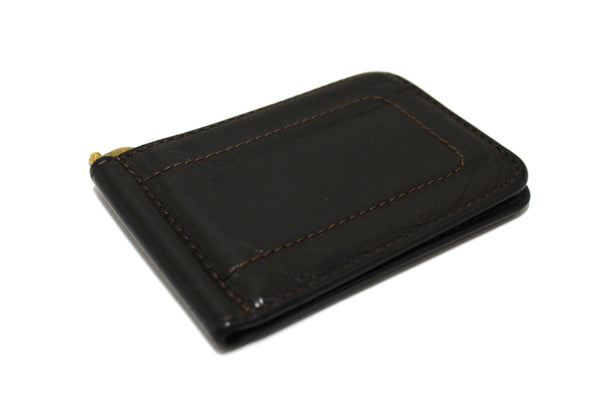 louis vuitton vintage brown leather money clip wallet billfold | Shop Now at Italystation.com