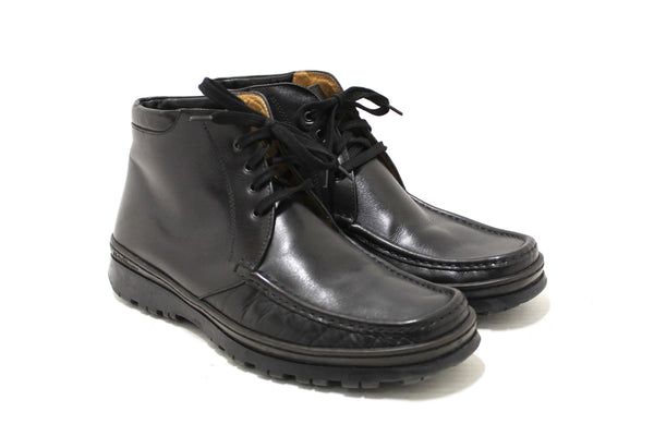 Salvatore Ferragamo Men's Black Leather Lace up Ankle Boots Size 9