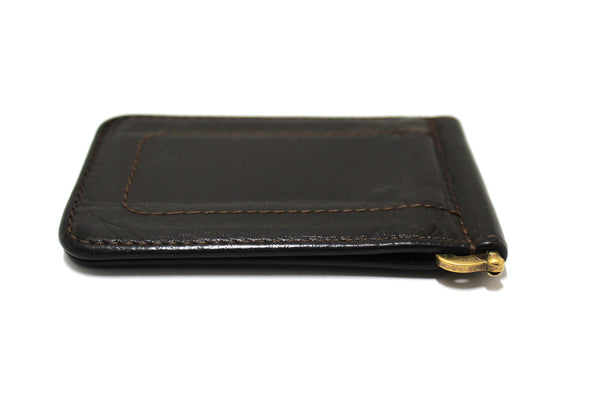 louis vuitton vintage brown leather money clip wallet billfold | Shop Now at Italystation.com