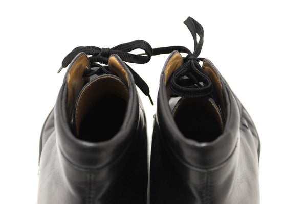 Salvatore Ferragamo Men's Black Leather Lace up Ankle Boots Size 9