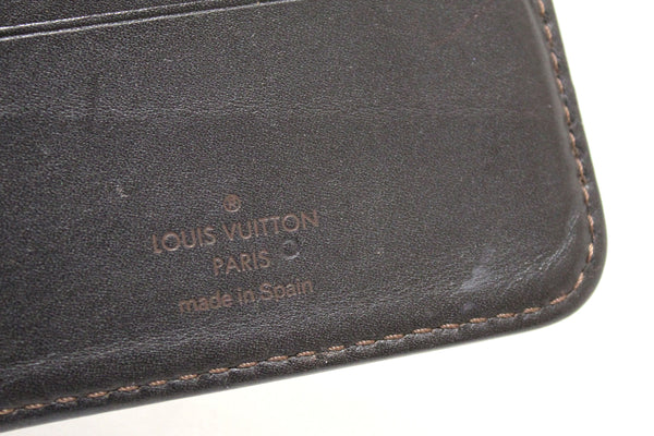 Louis Vuitton Vintage Brown Leather Money Clip Wallet Billfold