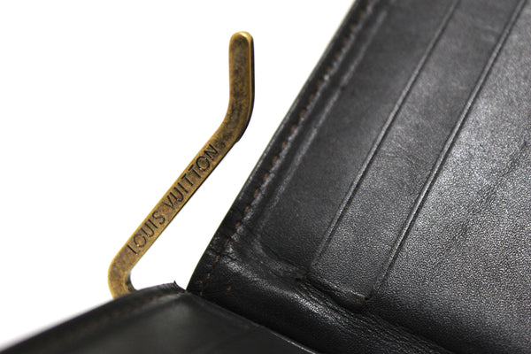 louis vuitton vintage brown leather money clip wallet billfold | Shop Now at Italystation.com