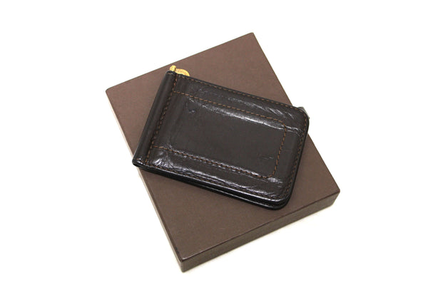 louis vuitton vintage brown leather money clip wallet billfold | Shop Now at Italystation.com