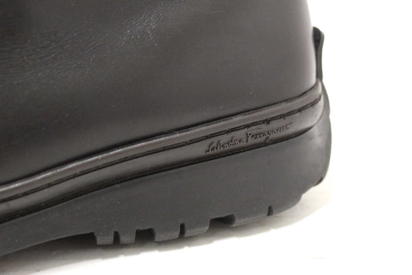 Salvatore Ferragamo Men's Black Leather Lace up Ankle Boots Size 9