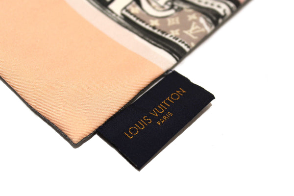 Louis Vuitton Pink Silk Monogram Trunks Rose Poudre Twilly Bandeau Scarf