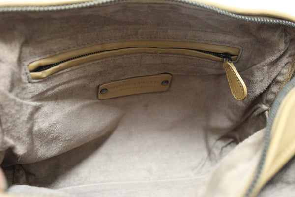 Bottega Veneta Brown Woven Lambskin Leather Medium Loop Camera Bag