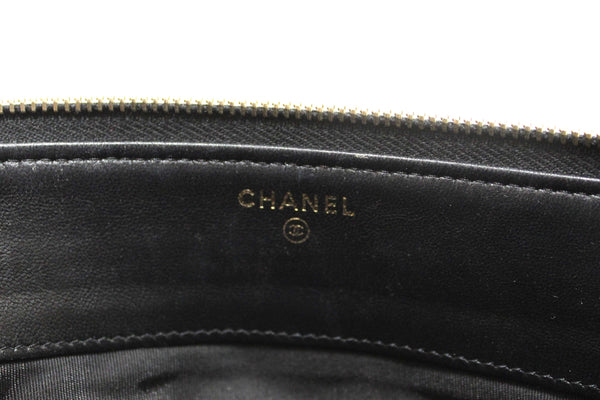 Chanel Black Lambskin Quilted Small Boy Zipped Pouch