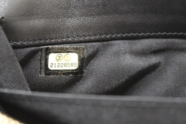 Chanel Black Lambskin Quilted Small Boy Zipped Pouch