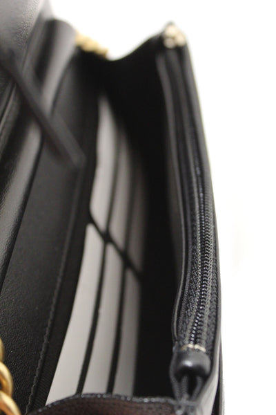 Chanel Black Caviar Quilted Leather Boy Wallet On Chain WOC