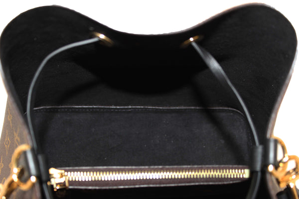 Louis Vuitton Classic Monogram Canvas with Black Leather NéoNoé MM Shoulder Bag