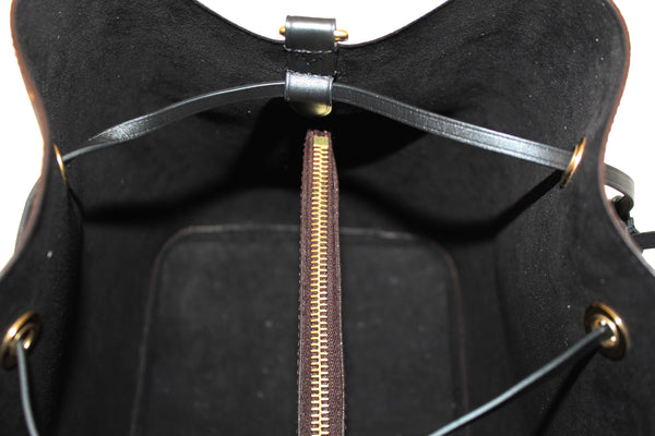Louis Vuitton Classic Monogram Canvas with Black Leather NéoNoé MM Shoulder Bag