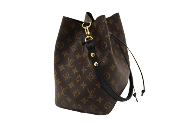 Louis Vuitton Classic Monogram Canvas with Black Leather NéoNoé MM Shoulder Bag