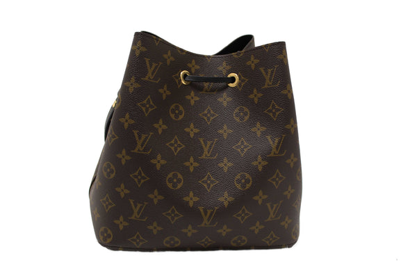 Louis Vuitton Classic Monogram Canvas with Black Leather NéoNoé MM Shoulder Bag