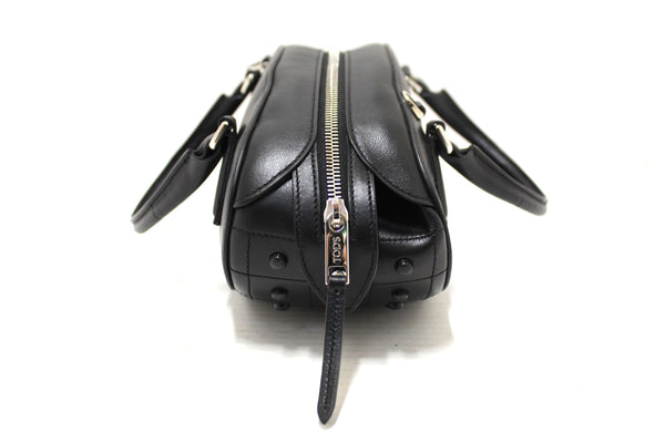 Tod's Black Leather Mini Boston Oval Bag