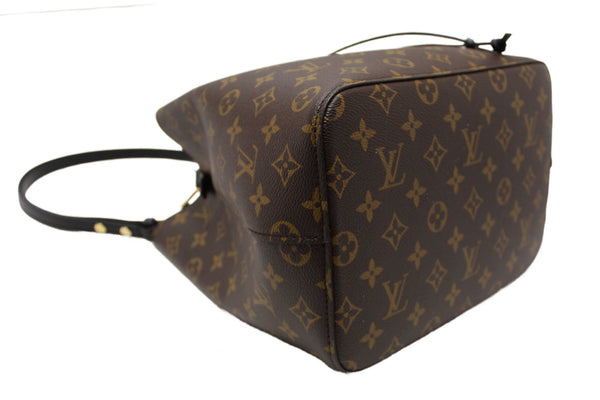 Louis Vuitton Classic Monogram Canvas with Black Leather NéoNoé MM Shoulder Bag
