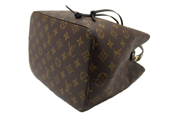 Louis Vuitton Classic Monogram Canvas with Black Leather NéoNoé MM Shoulder Bag