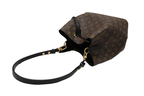 Louis Vuitton Classic Monogram Canvas with Black Leather NéoNoé MM Shoulder Bag