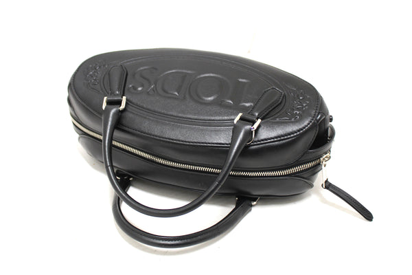 Tod's Black Leather Mini Boston Oval Bag