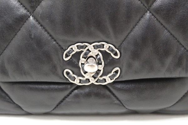 chanel 19 medium black quilted lambskin leather shoulder crossbody bag | Shop Now at Italystation.com