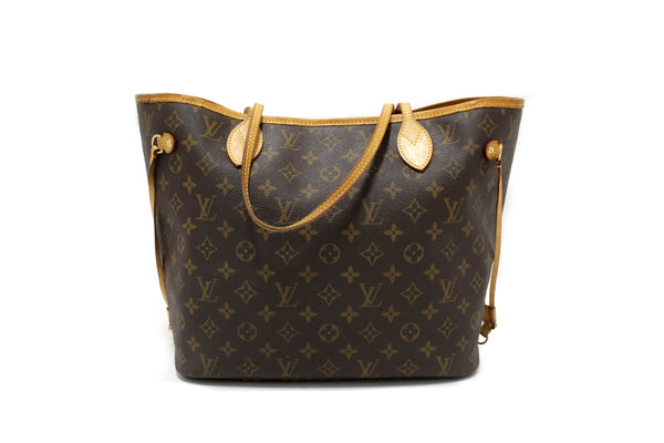 Louis Vuitton Classic Monogram Neverfull MM Shoulder Tote Bag