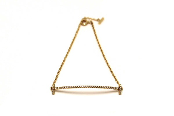 Tiffany & Co 18K Yellow Gold with Diamonds Tiffany T Smile Bracelet