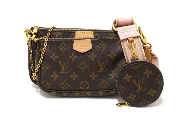 Louis Vuitton Classic Monogram Pink Strap Multi-Pochette Accessoires Bag