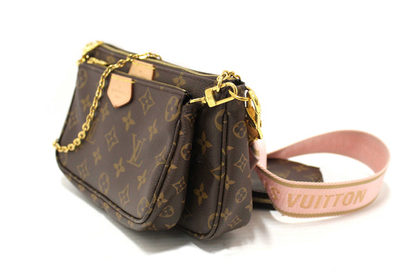 Louis Vuitton Classic Monogram Pink Strap Multi-Pochette Accessoires Bag