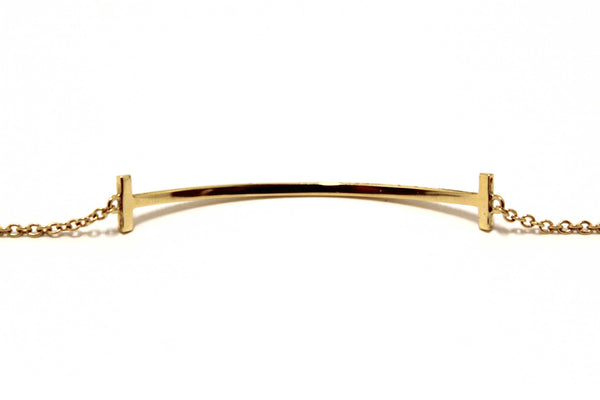 Tiffany & Co 18K Yellow Gold with Diamonds Tiffany T Smile Bracelet