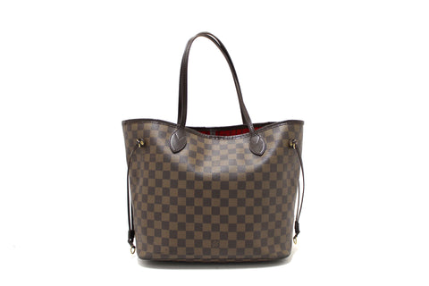 Louis Vuitton Damier Ebene Neverfull MM Shoulder Tote Bag