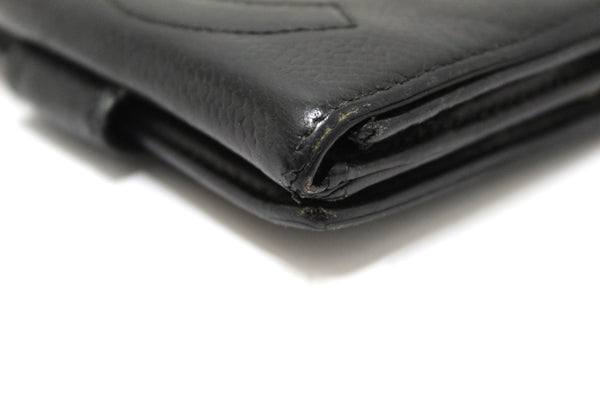 Vintage Chanel Black Caviar Leather Timeless CC Small Wallet