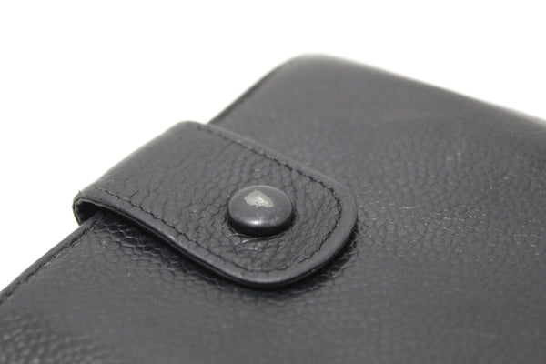 Vintage Chanel Black Caviar Leather Timeless CC Small Wallet