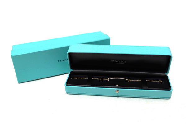 Tiffany & Co 18K Yellow Gold with Diamonds Tiffany T Smile Bracelet