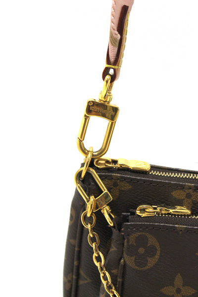 Louis Vuitton Classic Monogram Khaki PInk Strap Multi-Pochette Accessoires Bag