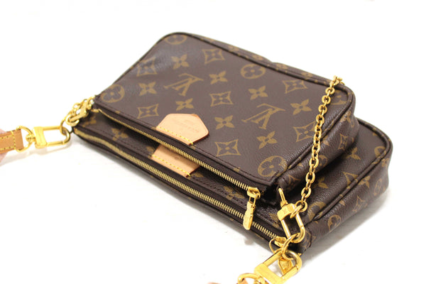 Louis Vuitton Classic Monogram Khaki PInk Strap Multi-Pochette Accessoires Bag
