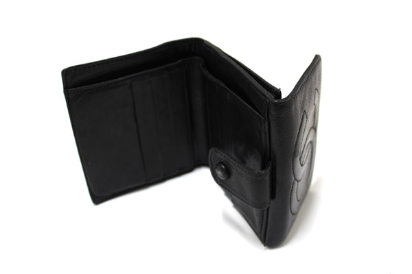 Vintage Chanel Black Caviar Leather Timeless CC Small Wallet