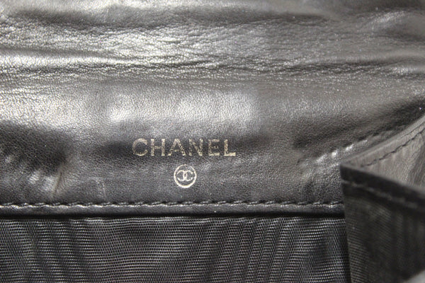 Vintage Chanel Black Caviar Leather Timeless CC Small Wallet