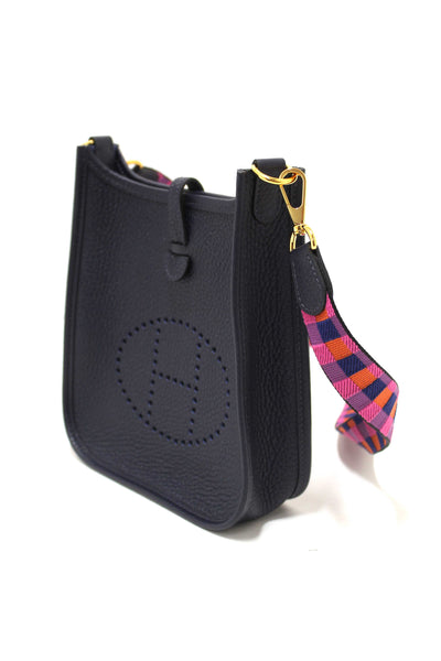 Hermès Bleu Nuit Clemence Leather Evelyne 16 Amazone Bag