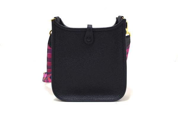 Hermès Bleu Nuit Clemence Leather Evelyne 16 Amazone Bag