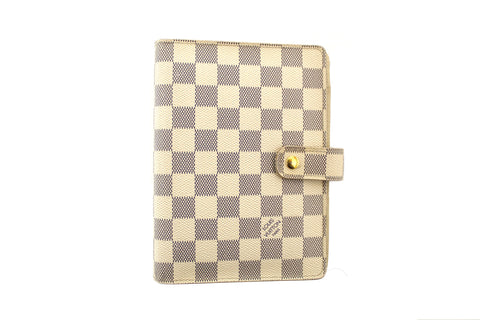 louis vuitton damier azur canvas medium ring agenda cover | Shop Now at Italystation.com