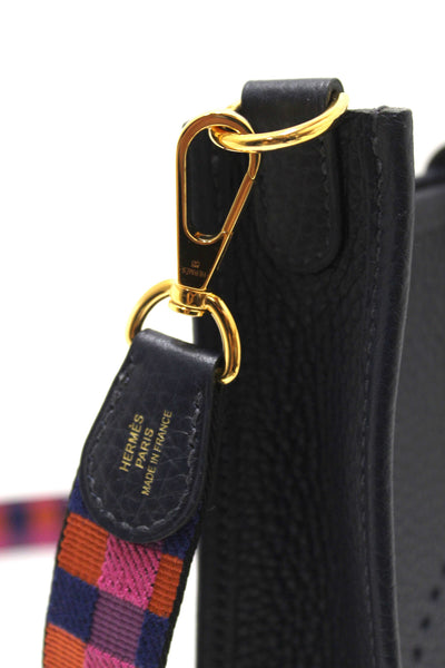Hermès Bleu Nuit Clemence Leather Evelyne 16 Amazone Bag